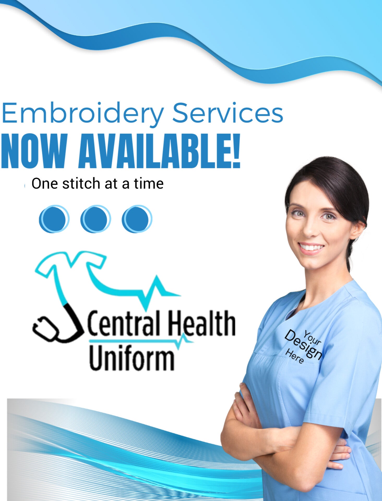 Custom Embroidery Services for Healthcare Uniform Scrubs