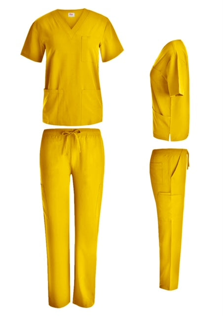 Beverly Hills Unisex Yellow Stretch Scrub Pants