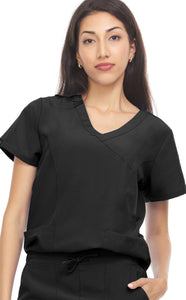 Hey Collection Mock Wrap Top - Black