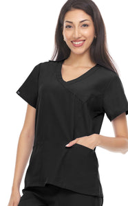 Hey Collection Mock Wrap Top - Black